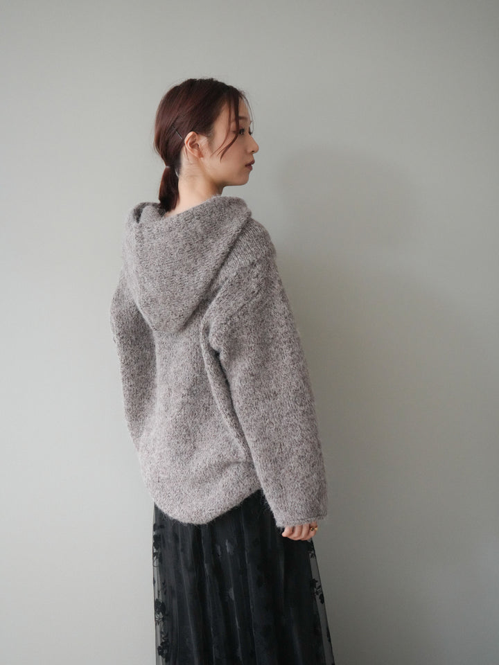 [SET]バラクラバSETニットプルオーバー+フラワーフロッキーチュールプリーツスカート(2set)