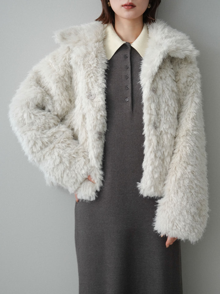 [SET]配色ポロニットワンピース+選べるアクセセット(2set)