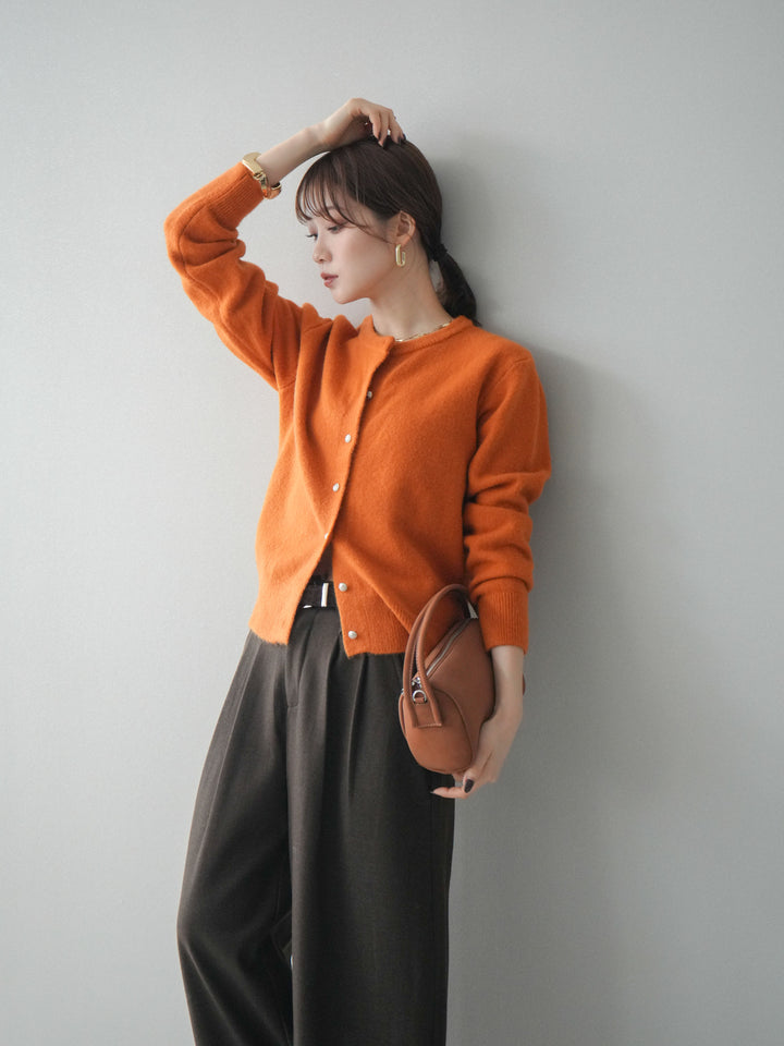 [予約]アンティークボタンニットカーディガン/orange