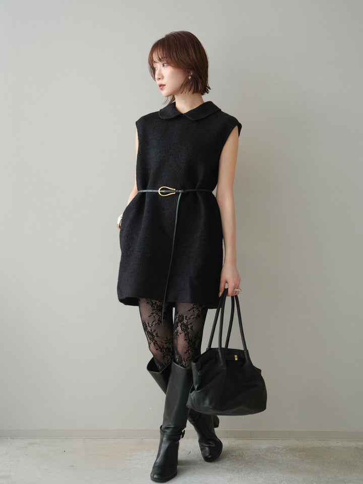 [SET]襟付きブークレミニワンピース+襟付きブークレミニワンピース(2set)