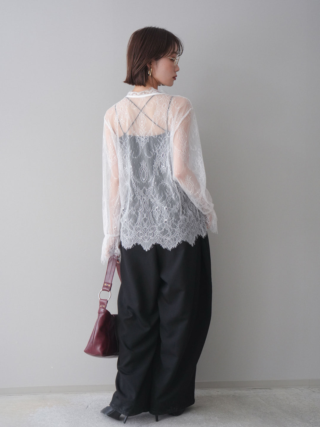 [予約]ジップポケットコクーンワイドパンツ/black