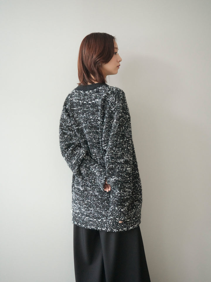 [SET]モールネップニットカーディガン+選べるアクセセット(2set)