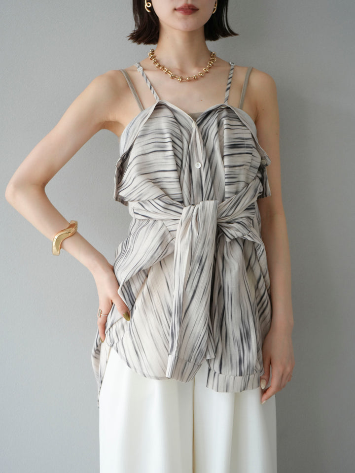 [予約]マルチWAYニュアンス柄オーバーシャツ/ベージュ