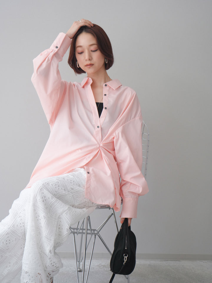 [予約]2wayベージックルーズシャツ/pink