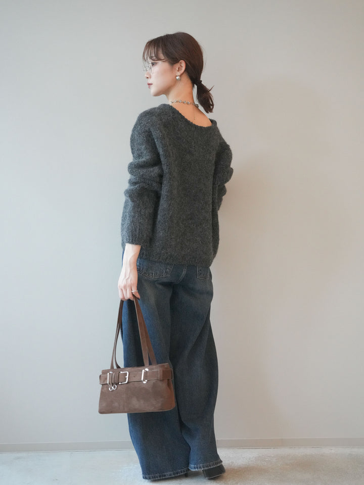 [予約]カーゴデザインコクーンデニムパンツ/navy