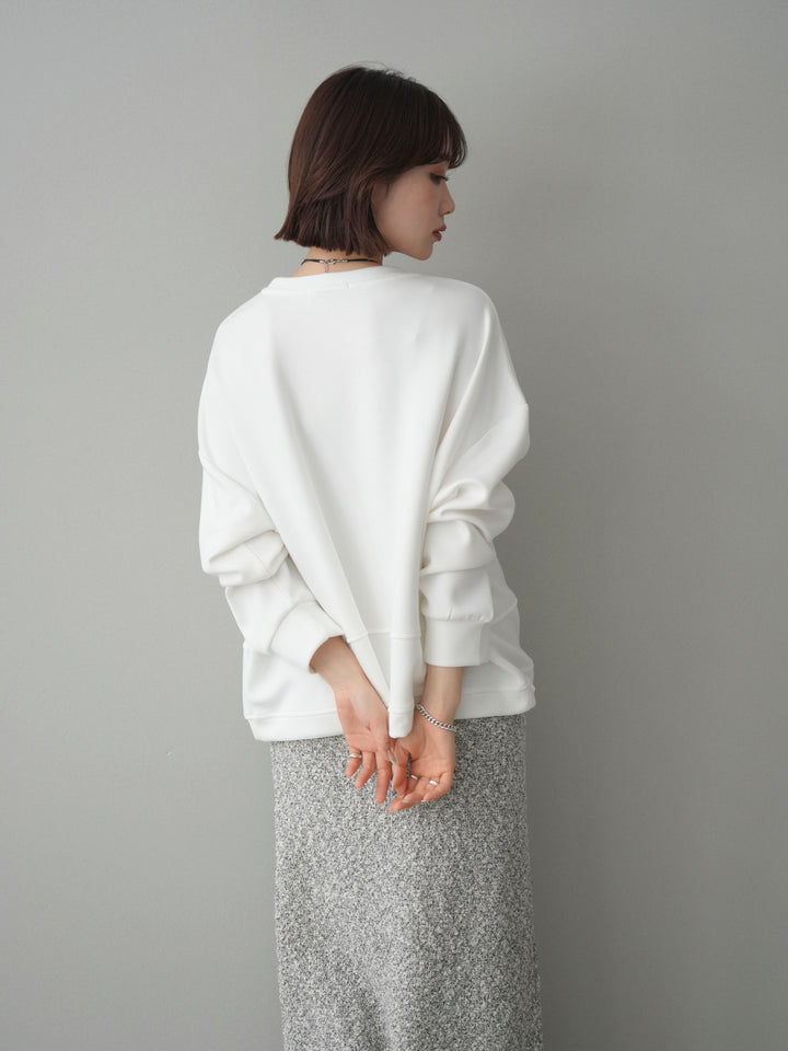 [予約]ライトポンチ刺繍ロゴプルオーバー/white