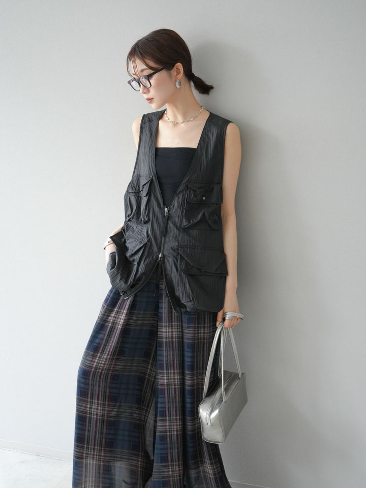 [予約]ナイロンBIGポケットシアーベスト/チャコール