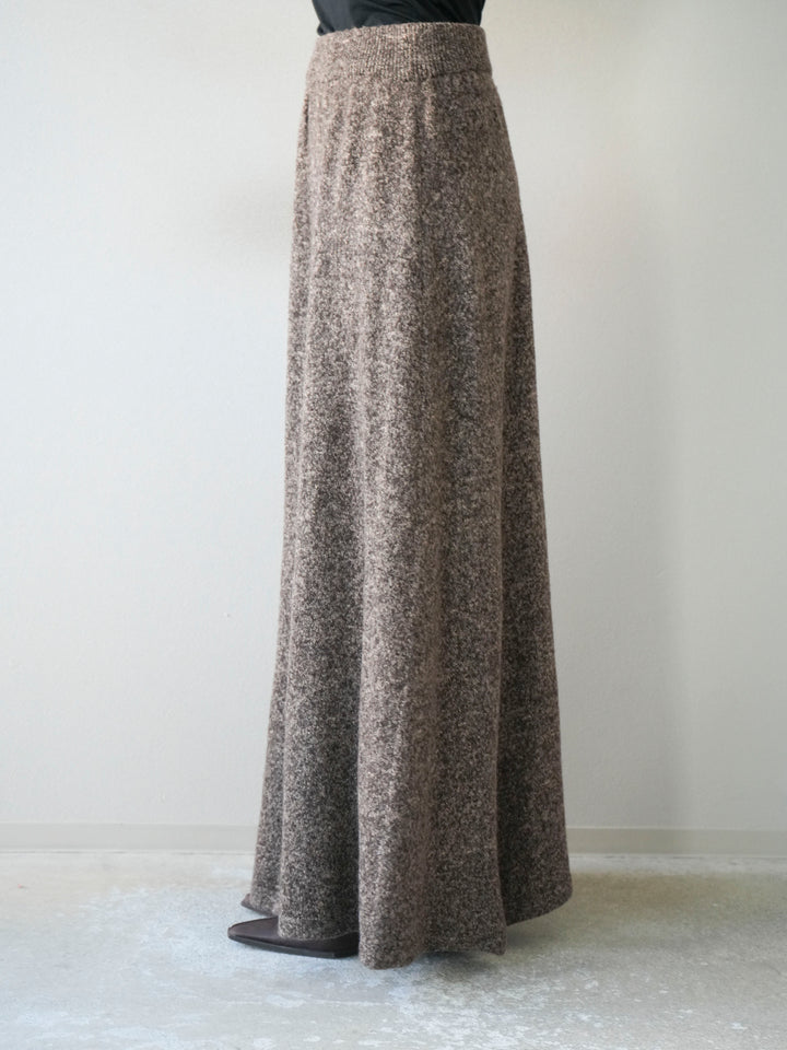 [予約]ミックスヤーンニットスカート/ブラウン