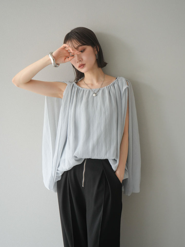 [予約]ラメシアーバルーントップス/ブルー