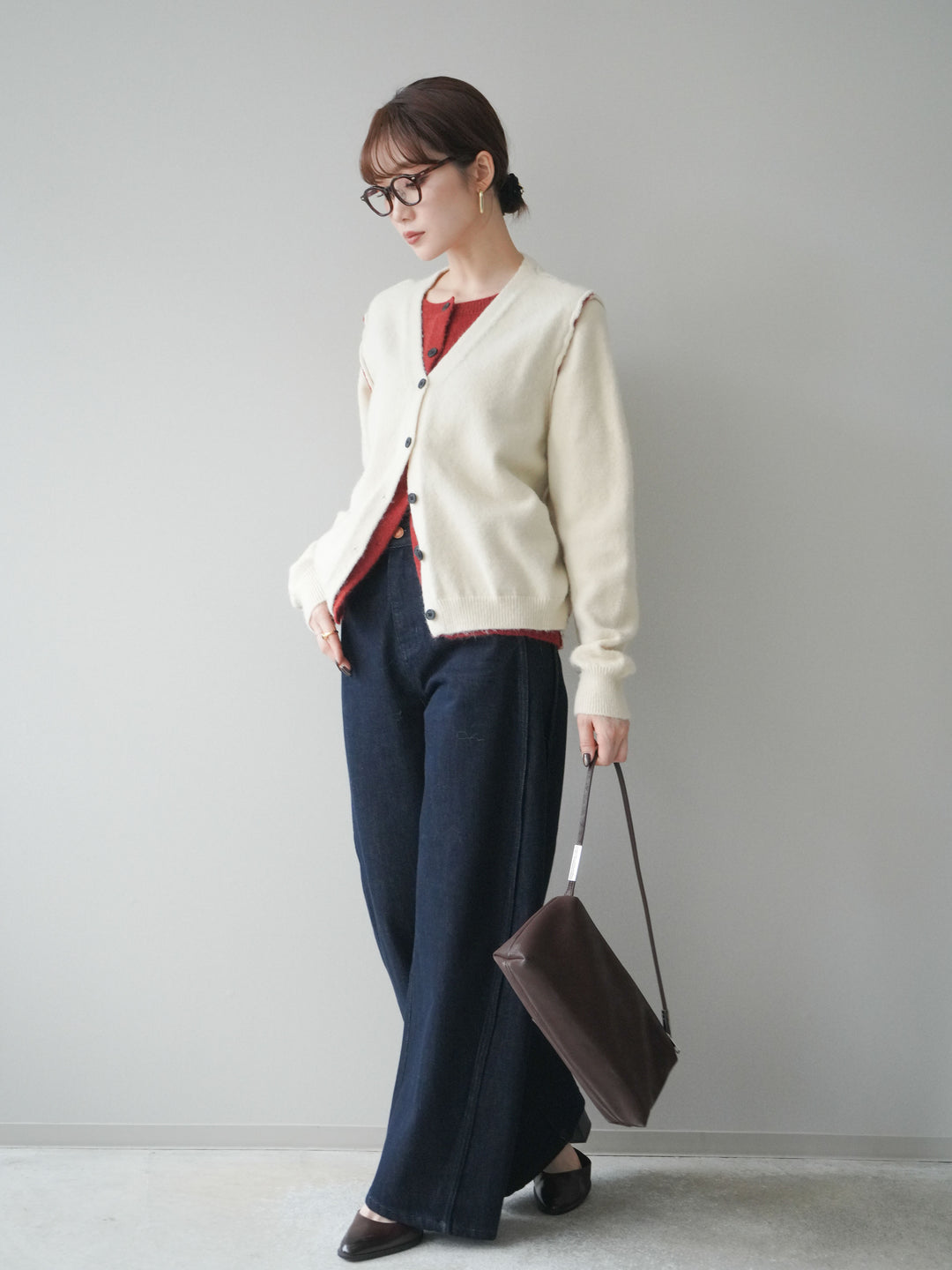 [予約]バレルレッグデニムパンツ/navy