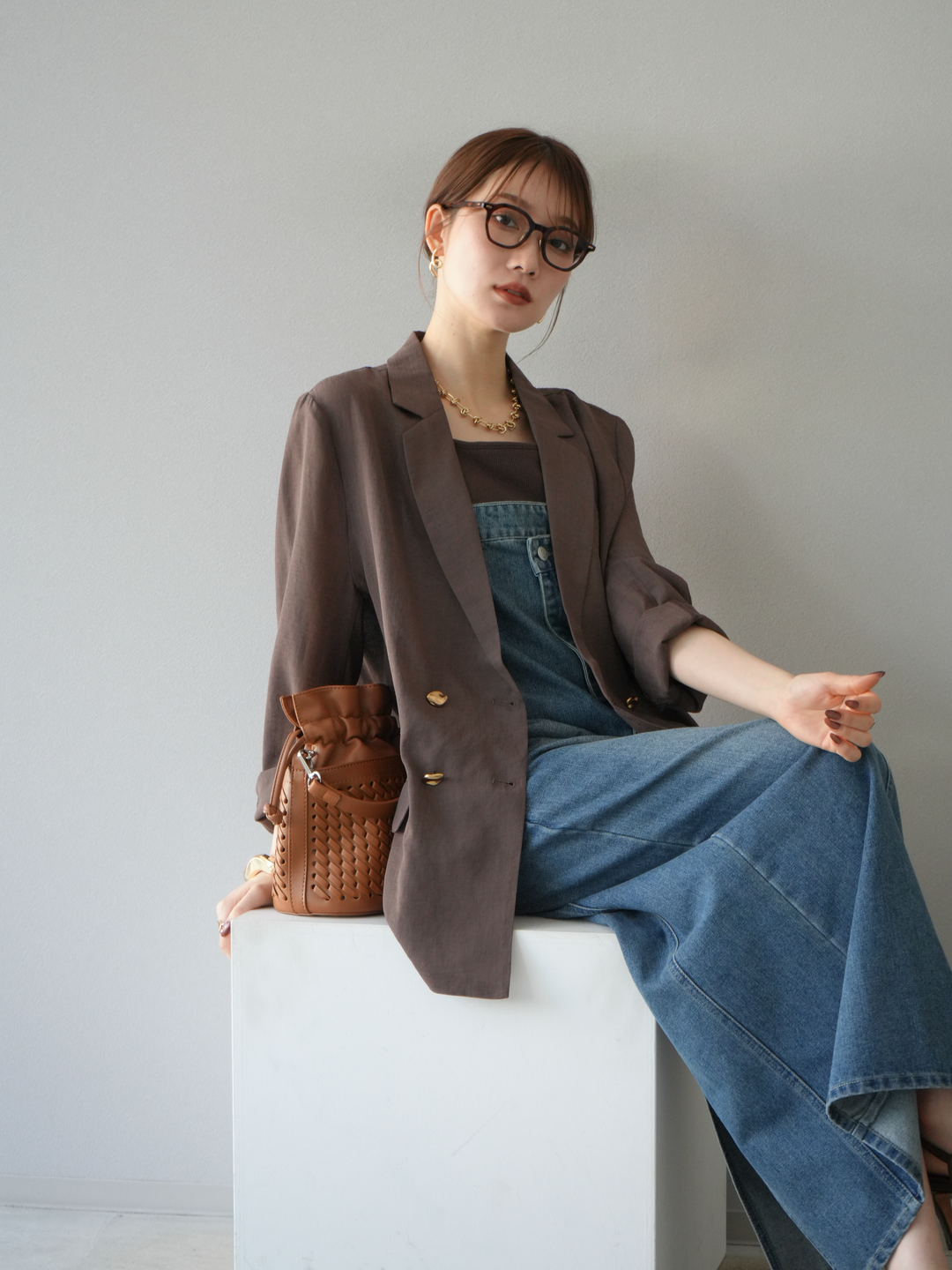 【預購】不對稱牛仔洋裝/藍色