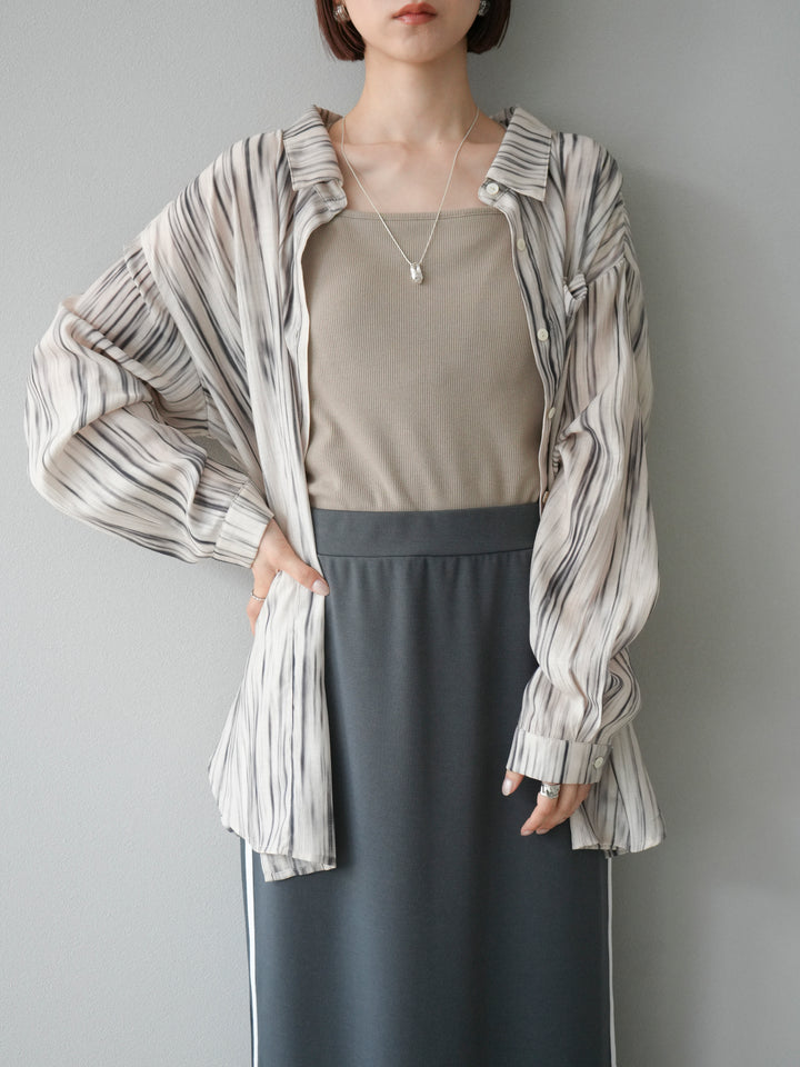 [予約]マルチWAYニュアンス柄オーバーシャツ/ベージュ