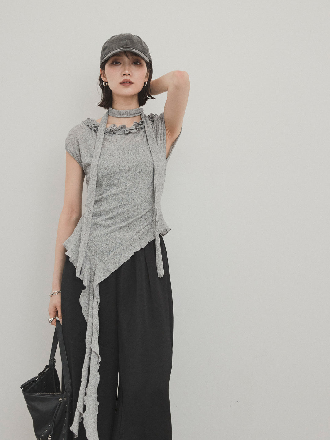 [SET]ラッフルシアーニットタンクトップ+ラッフルシアーニットタンクトップ(2set)