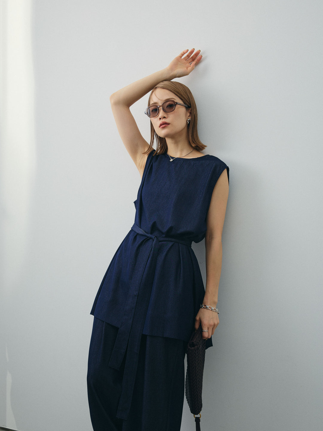 [SET]テンセルデニムノースリーブ＆ワイドパンツSET UP+テンセルデニムノースリーブ＆ワイドパンツSET UP(2set)