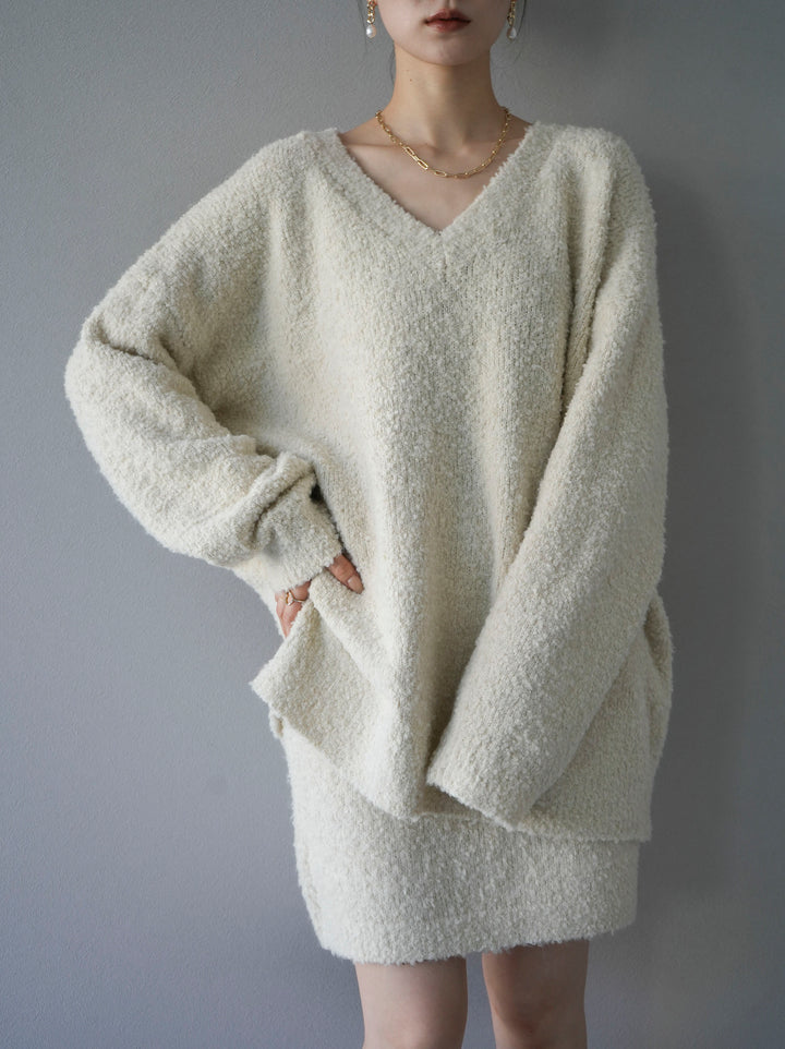 [SET] 橢圓針織衫 & 迷你裙 SET UP