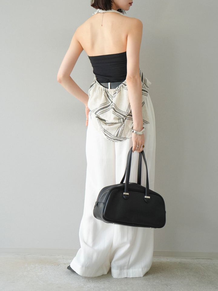 【預購】寬褲配大帶/象牙白