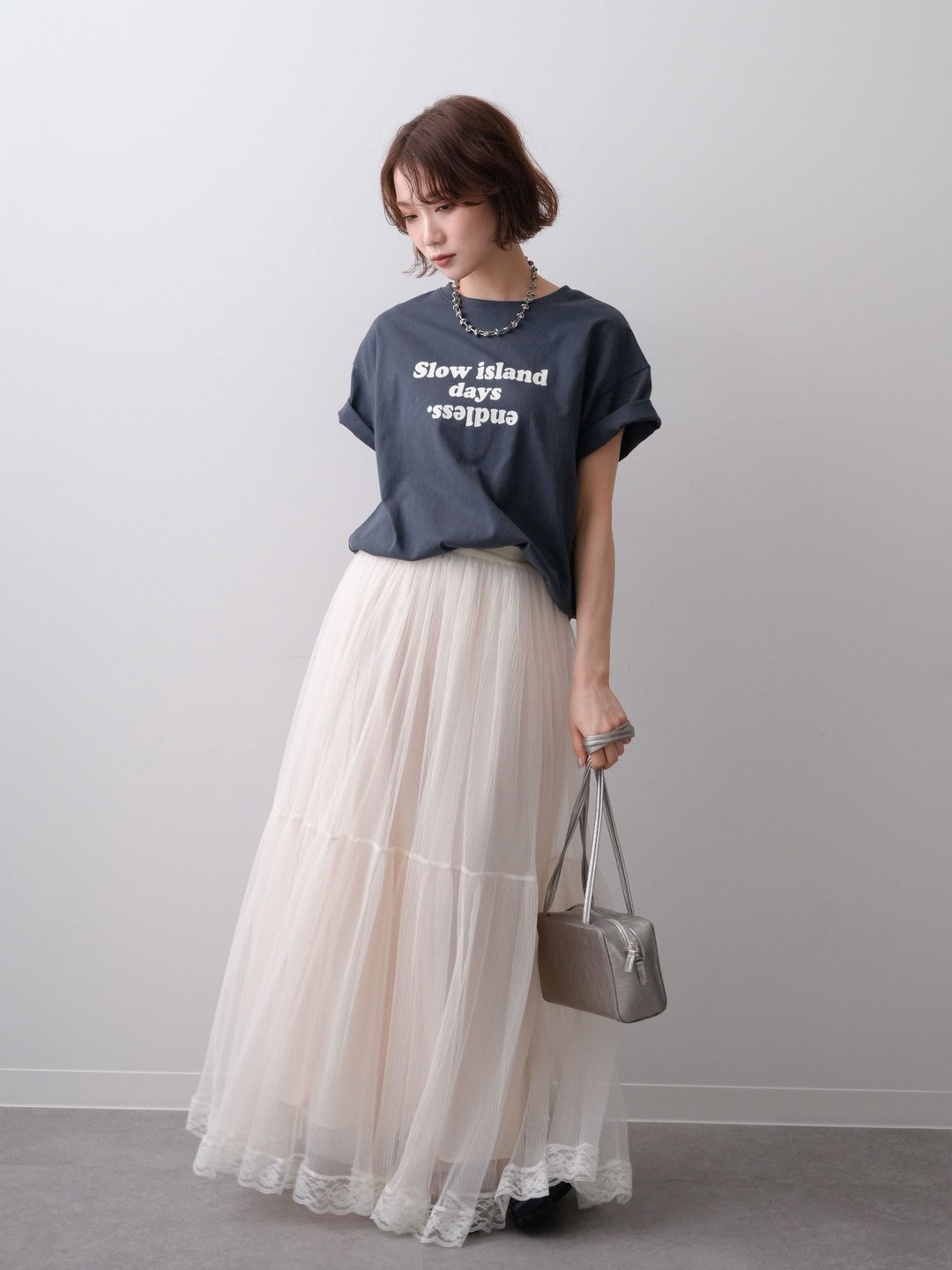 [SET]フロッキーロゴTEE+チュールレーススカート(2set)