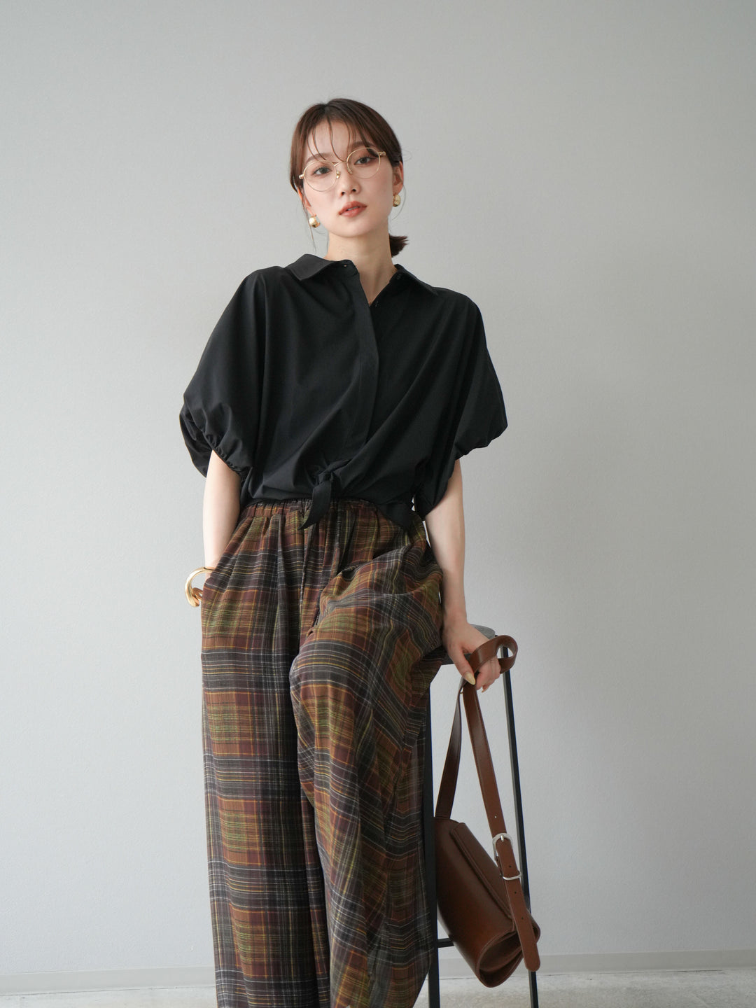 [予約]ICE TOUCHパフスリーブシャツ/ブラック