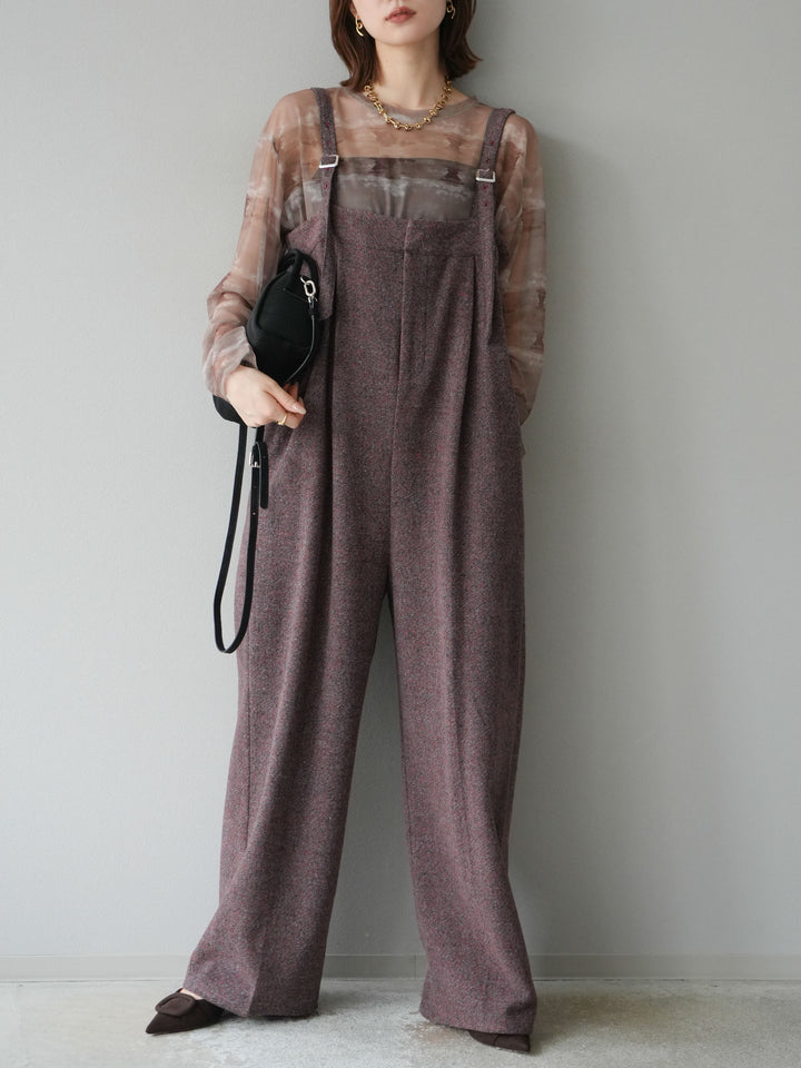 [予約]ニュアンス柄シアートップス/カーキ