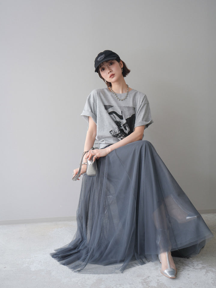 [予約]モノクロフォトTシャツ/mokugray1