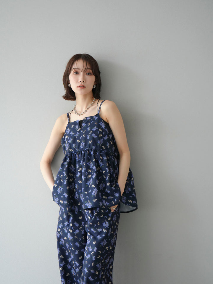 [予約]ブーケプリントキャミソール/ネイビー