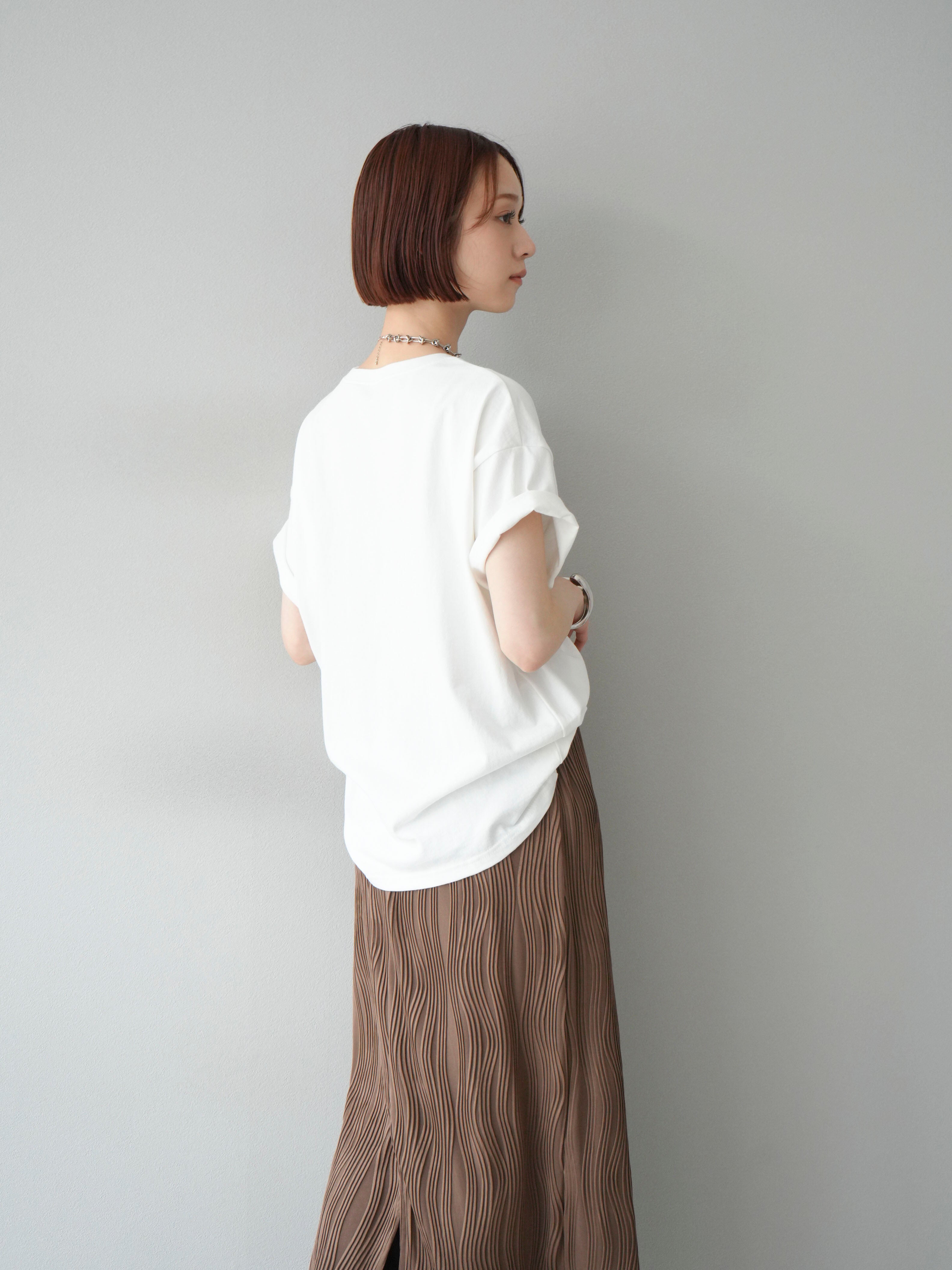 SET]ネオンロゴコラージュフォトプリントオーバーTシャツ+ウェーブ