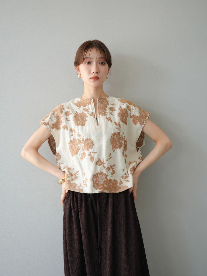 [予約]ジャガードZIPプルオーバー/ベージュ