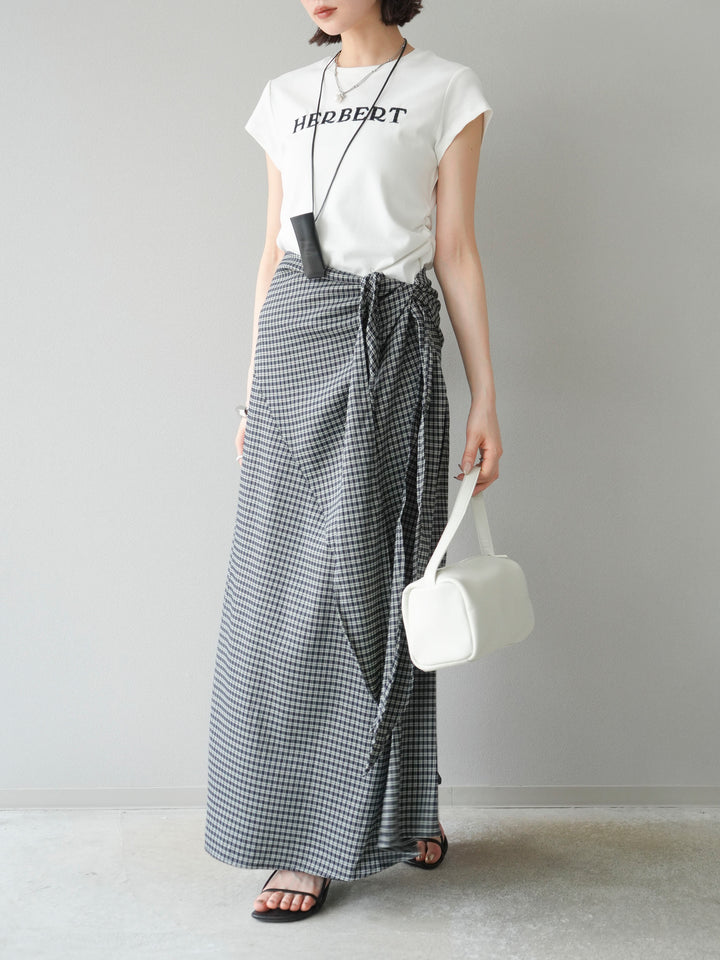 [予約]サイド巻きツイルスカート/チェック