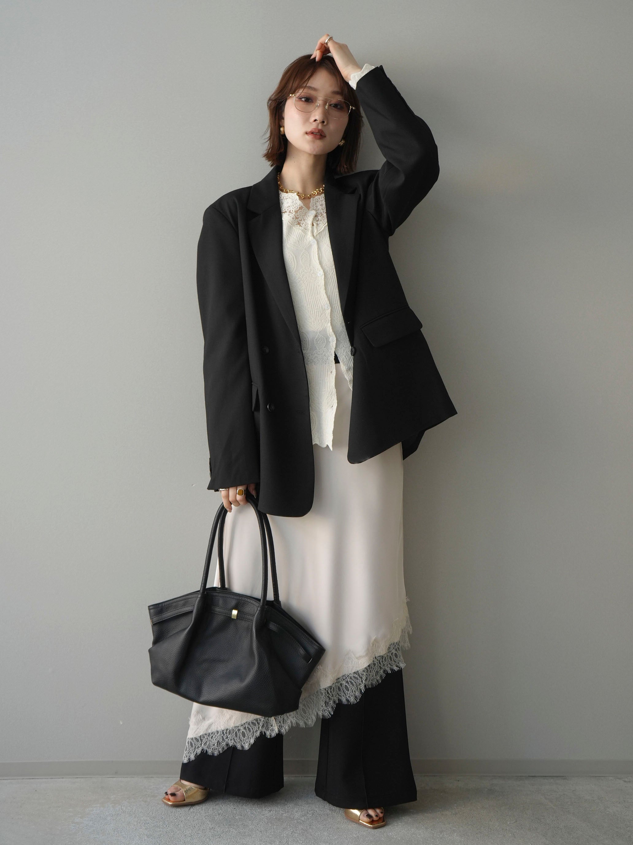 予約]ダブルブレストオーバージャケット/black – Lumier