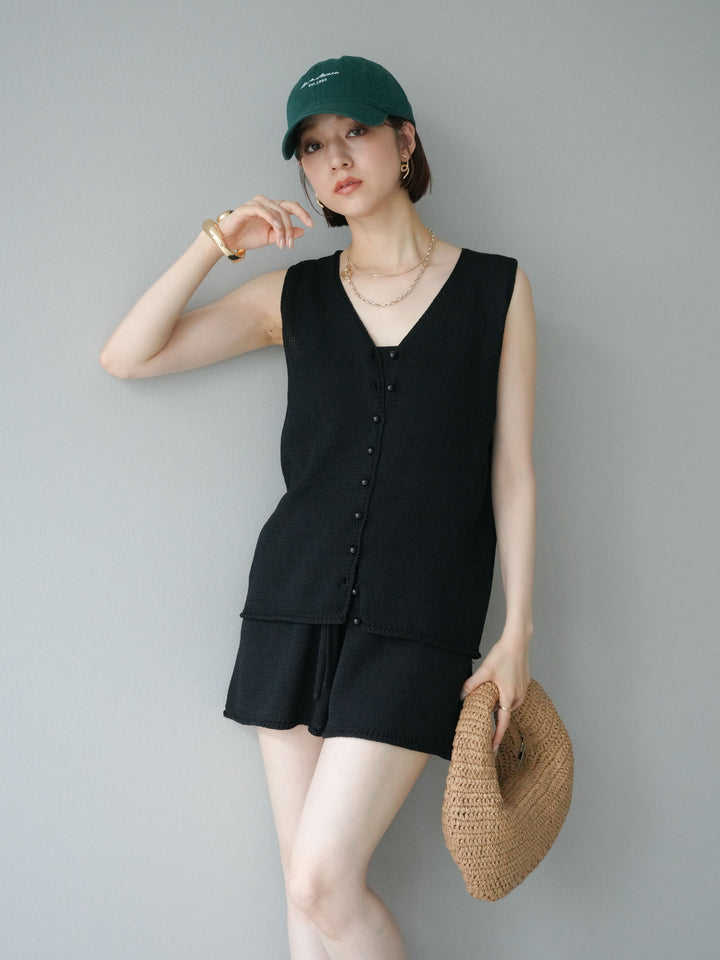 [SET]ニットベスト＆ショートパンツSET UP(2set)