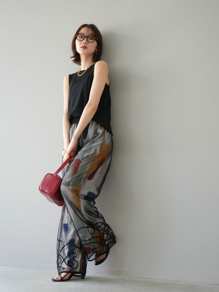 [予約]アイスタッチ2WAYデザインキャミタンク/ブラック