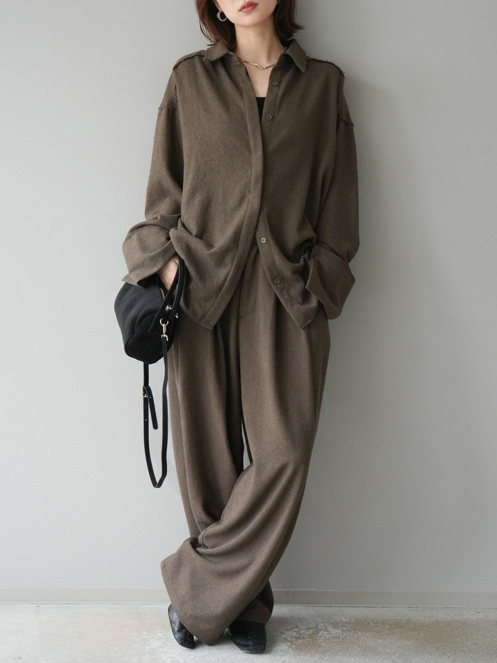 [予約]ネップオーバーシャツ/ブラウン