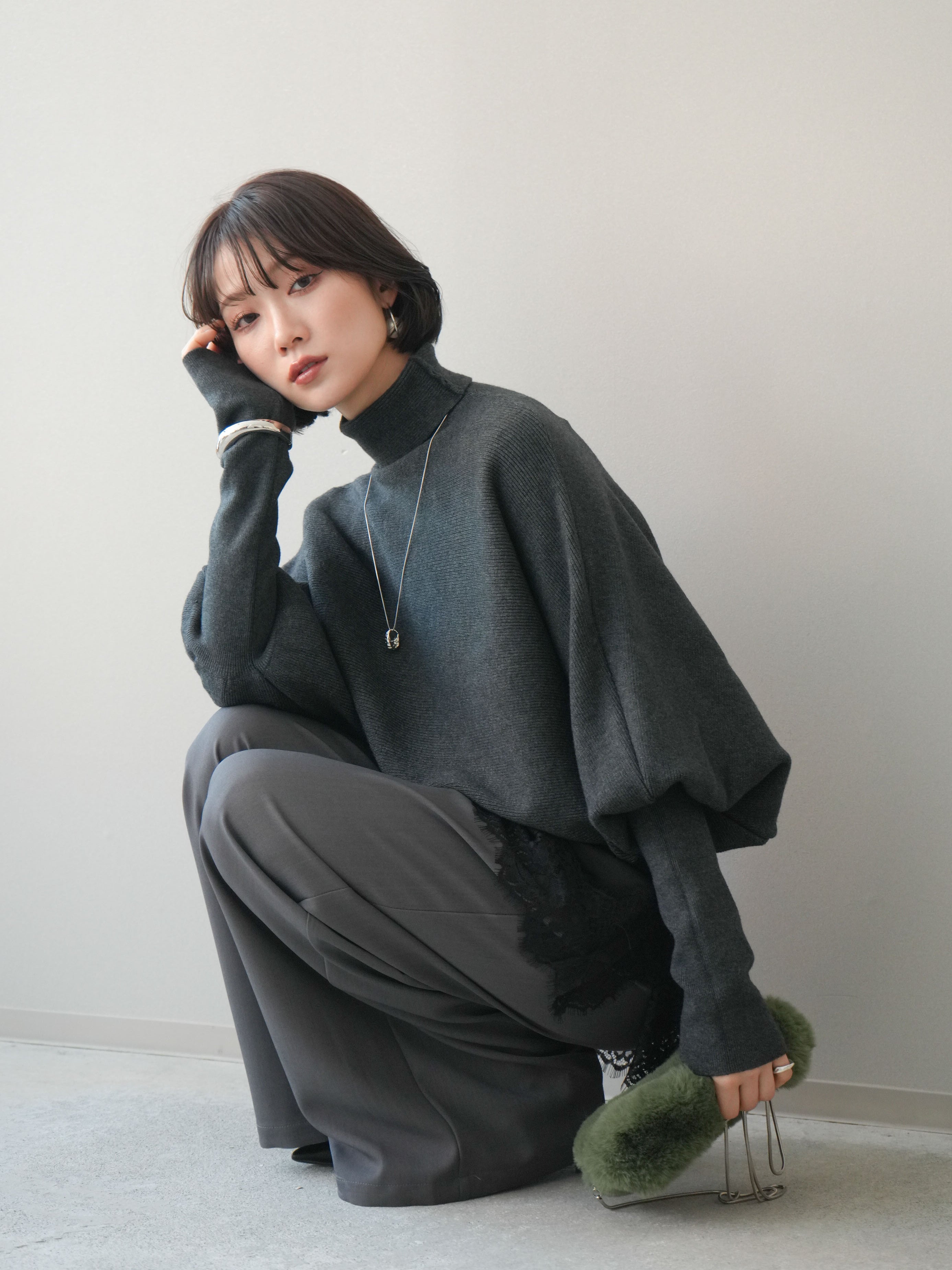 美品☆lilimeek リリミーク　袖ボリュームタートルニット FREAK'S STORE（フリークスストア） ニット セーター 限定展開