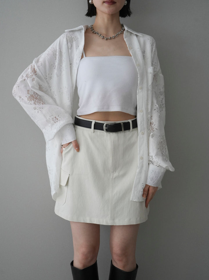 [SET]ジャガードレースオーバーシャツ+選べるアクセセット(2set)