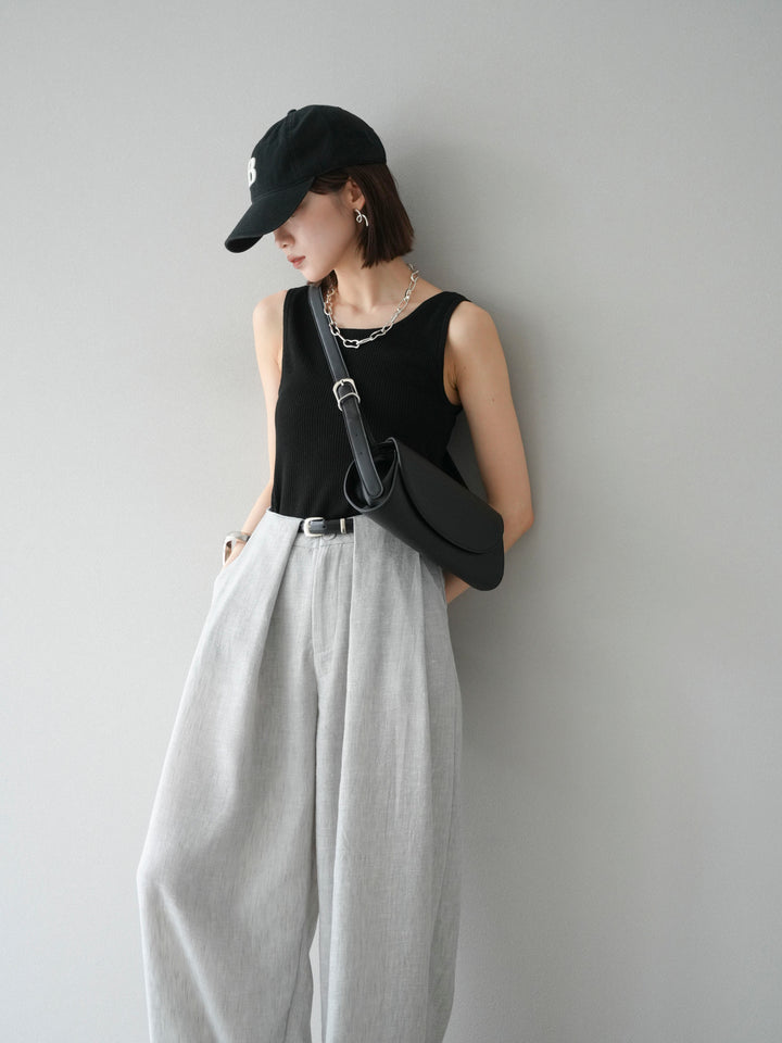 [予約]レーヨンニットタンクトップ/ブラック