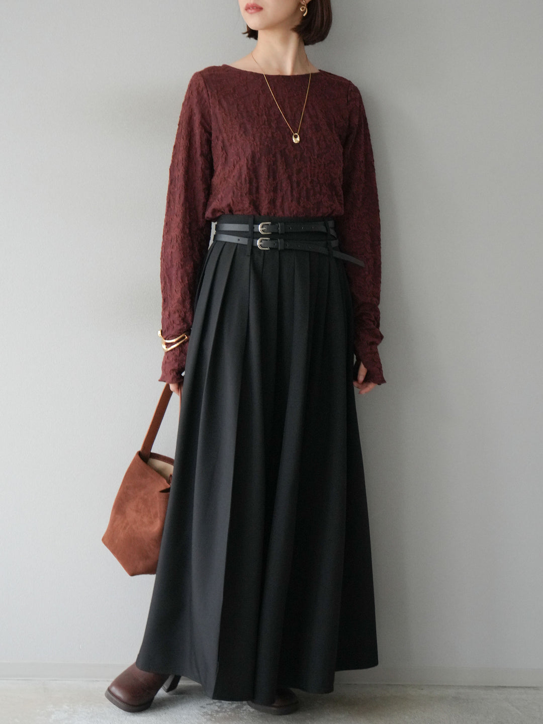 [予約]シアージャガードトップス/ブラウン