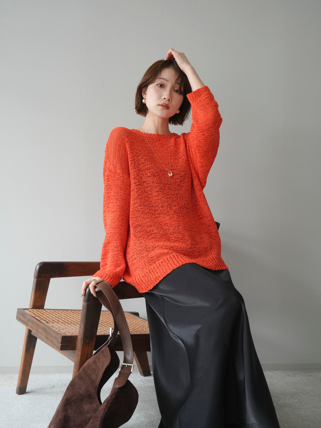 [予約]ローゲージルーズニット/orange