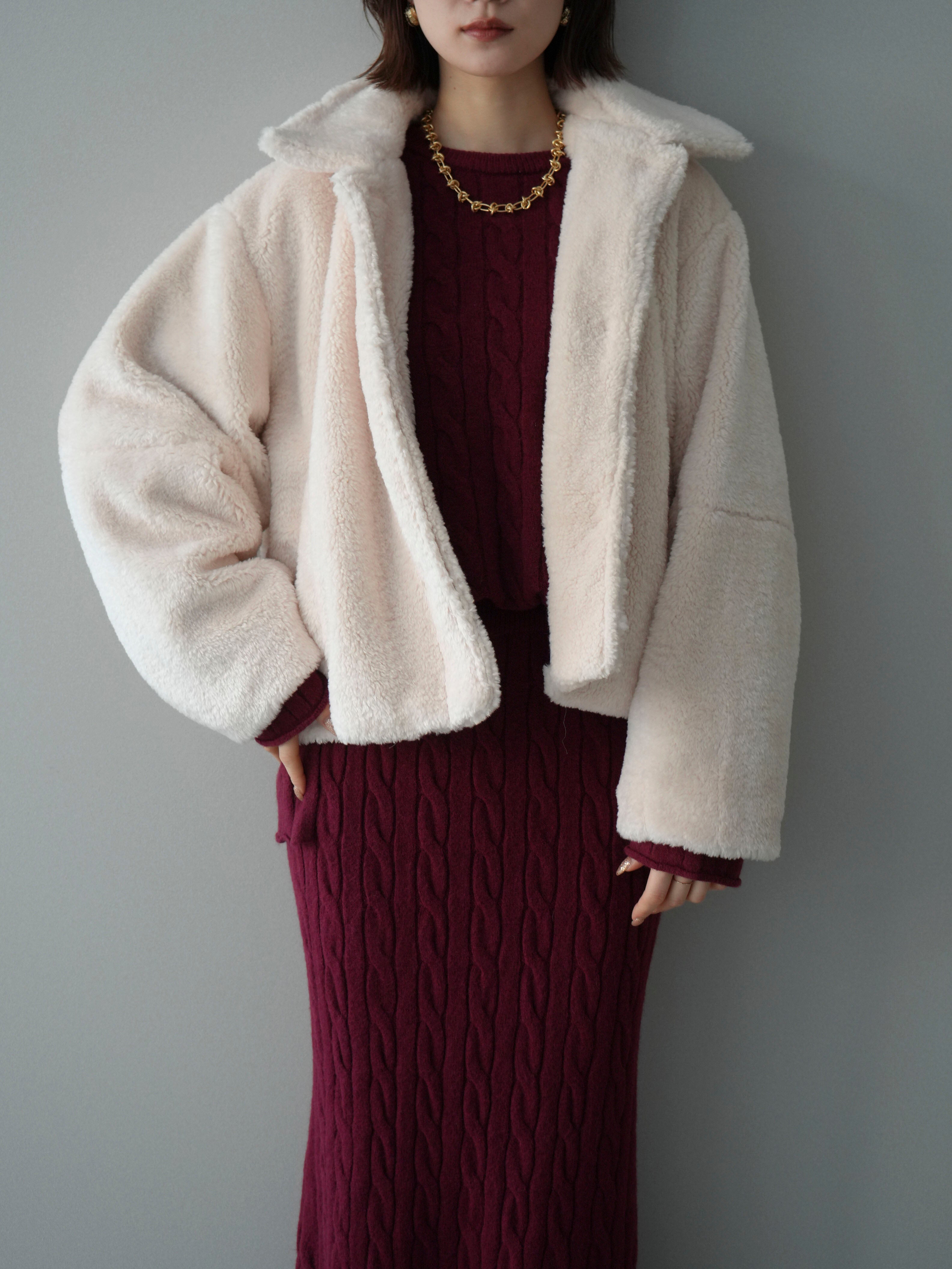 予約]エコファーステンカラージャケット/ivory – Lumier