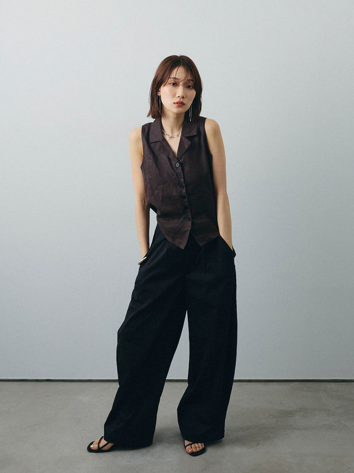 [予約]コクーンワイドチノパンツ/ブラック