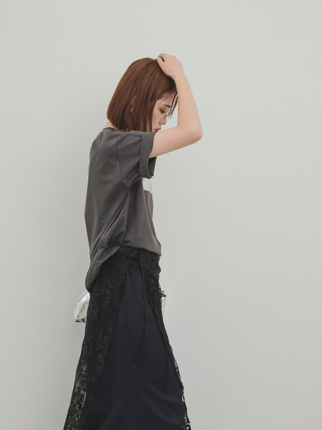 [SET] 燙金印花乾爽棉質TEE​​ + 寬鬆窄裙 + 薄紗提花裹身長裙 (3套)