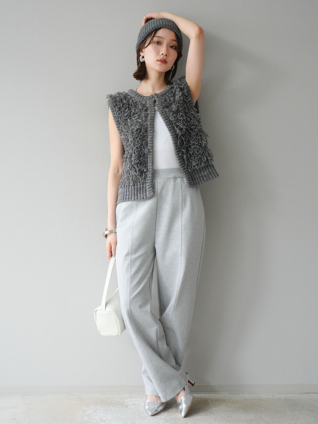 [予約]ループデザインホックベスト /チャコール