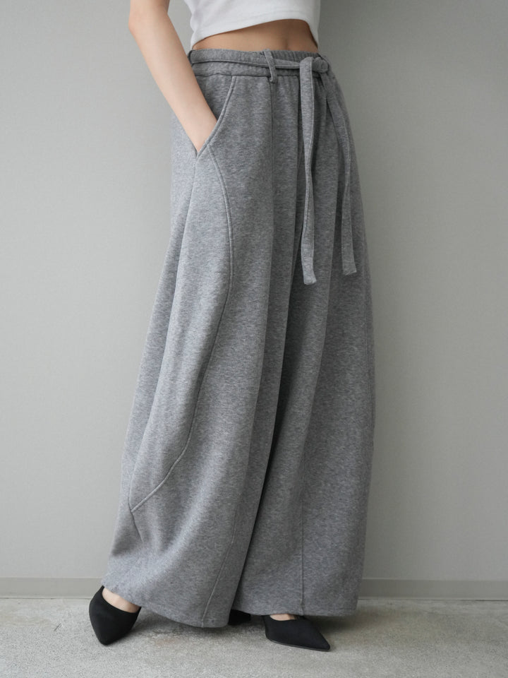 [予約]ウエストベルトカーブラインスエットパンツ/gray