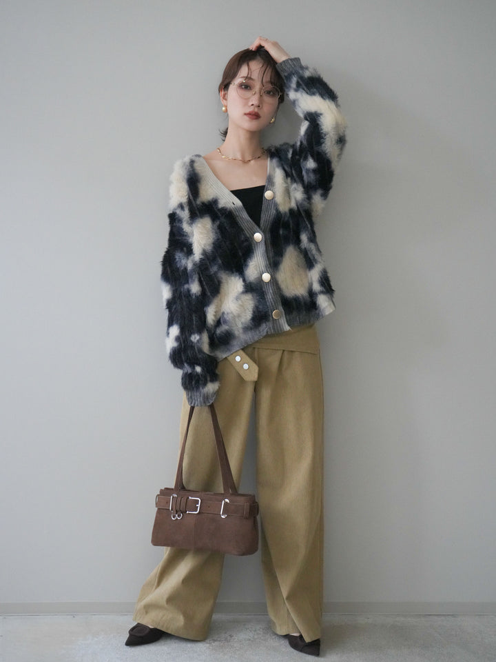 [予約]コーデュロイ巻きベルト付きパンツ/beige