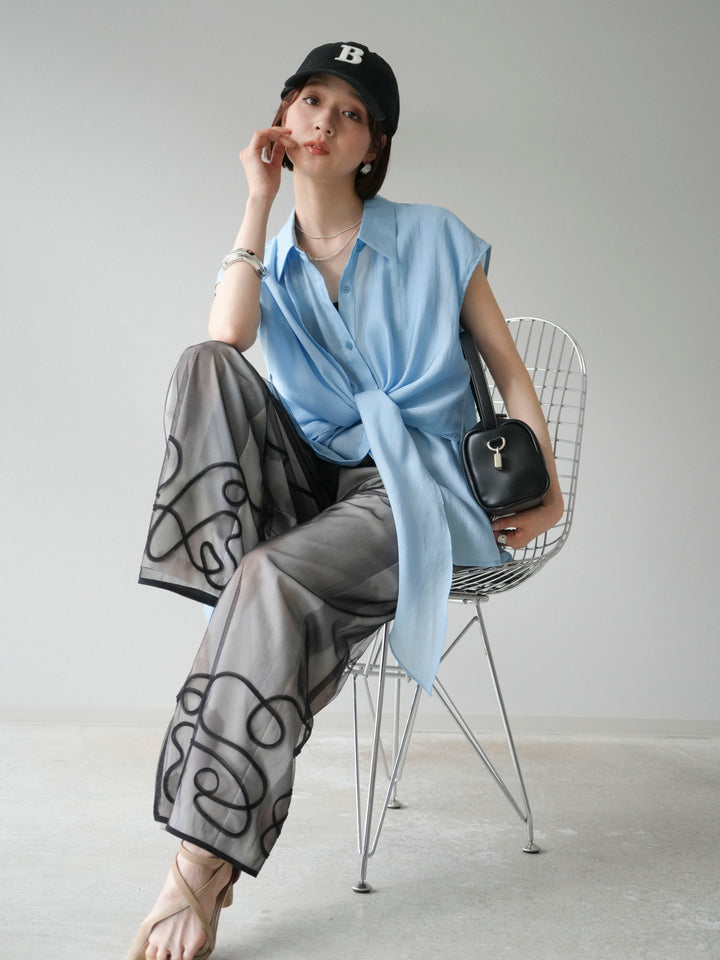 [SET]フロントタイシアーブラウス+フロントタイシアーブラウス(2set)