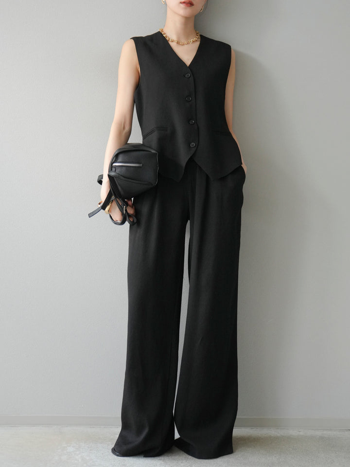 [SET]Vネックジレ＆ワイドパンツSET UP(2set)