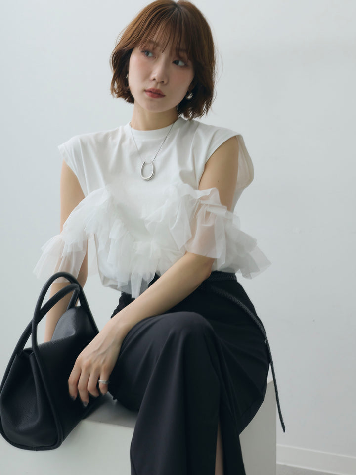 [SET]マルチwayフリルフレンチTEE+マルチwayフリルフレンチTEE(2set)