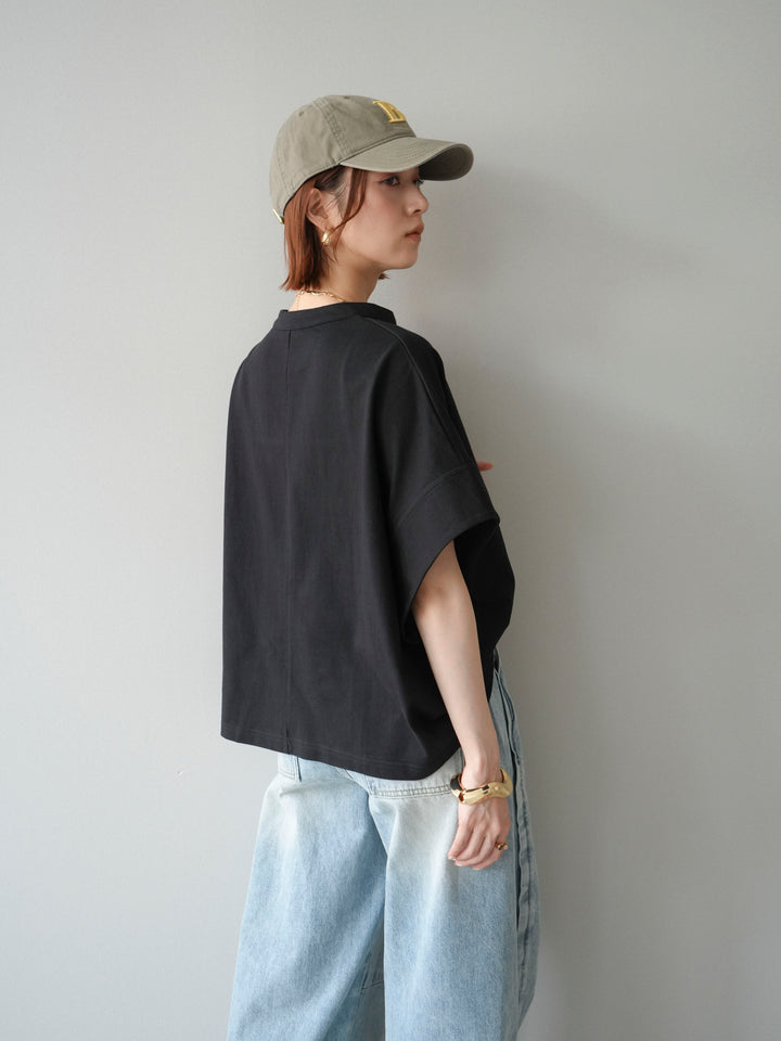 【預購】Skipper 寬袖短袖上衣 / 黑色