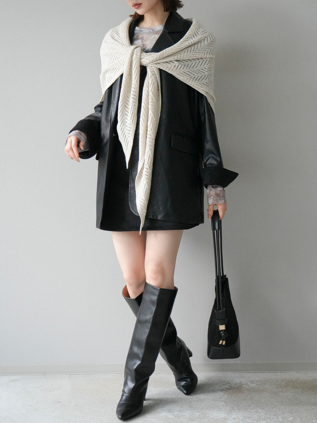 [予約]スエードペチパンツ付ミニスカート/ブラック