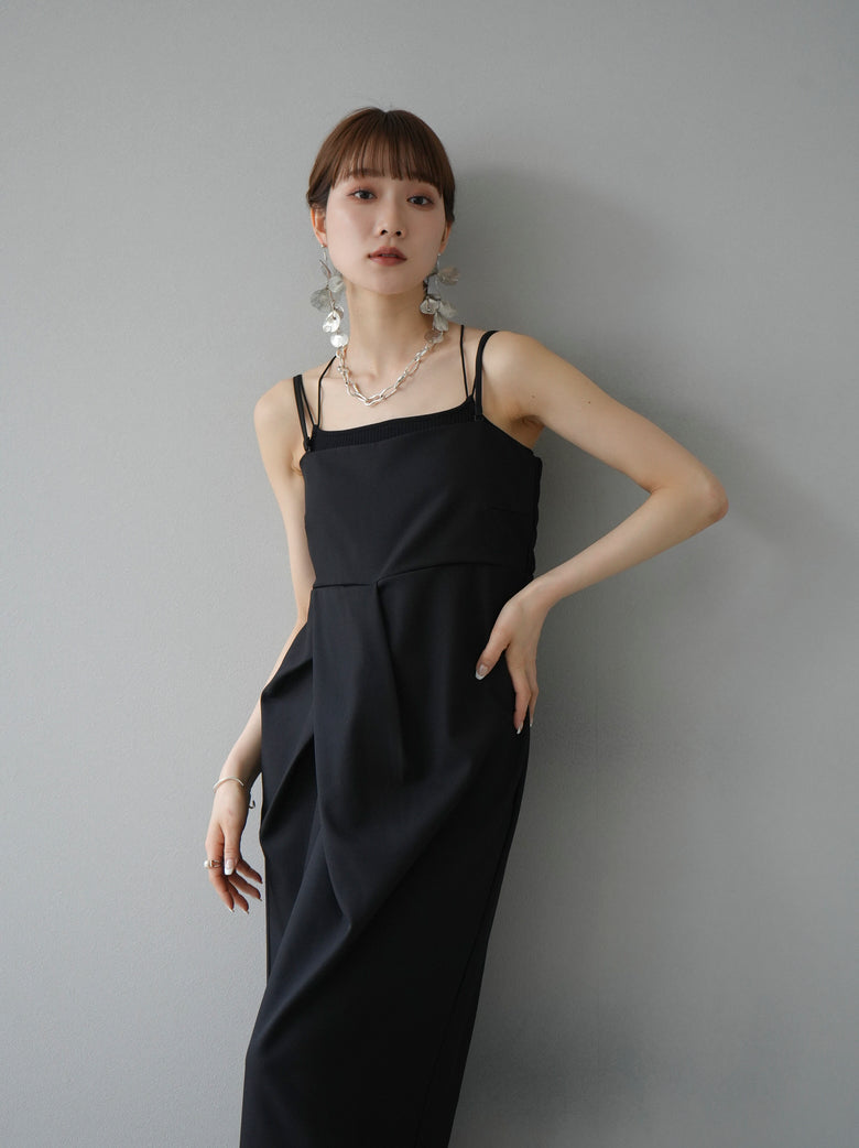 予約]2WAYドレープキャミワンピース/ブラック – Lumier 