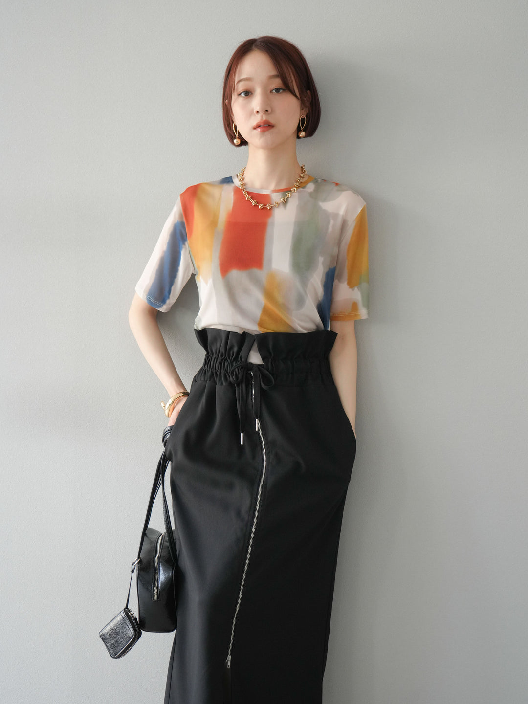 [予約]水彩アートシアーTシャツ/オフホワイト